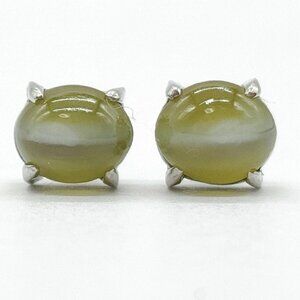 Jewelry Pierced Earring Cats eye 1.02ct White Gold 5502400, w Appraisal